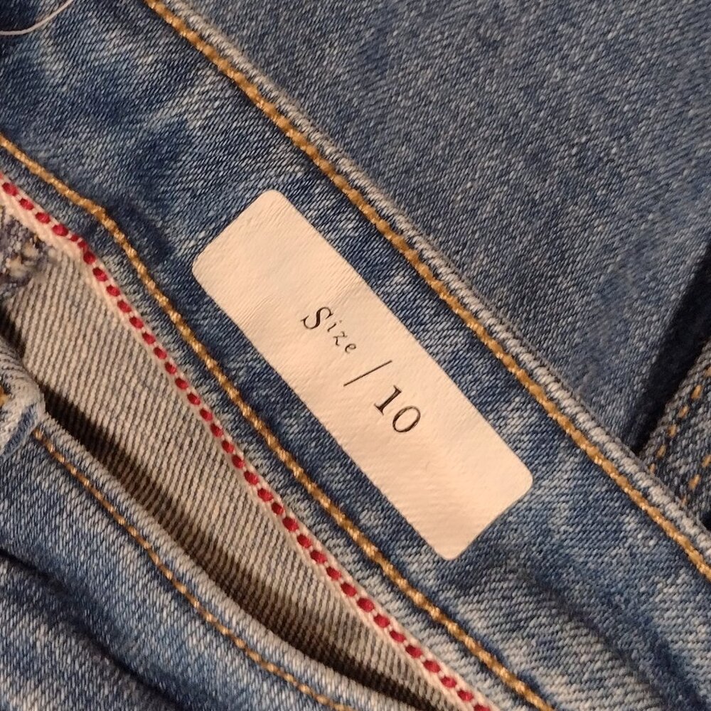 Anthropologie Pilcro Denim Pencil Skirt Button Front Stretch Straight - Picture 3 of 6